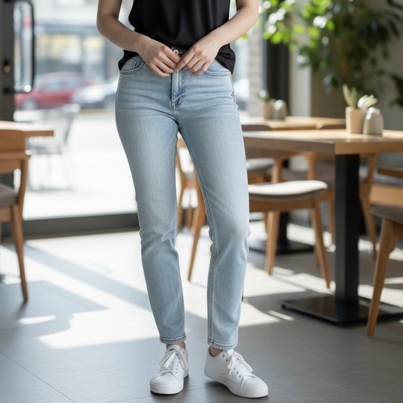 Anchor Blue Women's Jeans Size 13S Light Wash Denim Bootcut Jeans - Picture 1 of 7